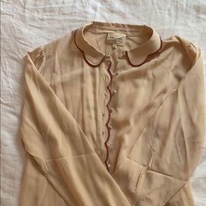 Sezane Scallop Blouse